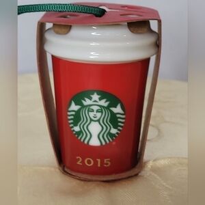 Starbucks 2015 Ceramic Red Ombre Cup Christmas Ornament